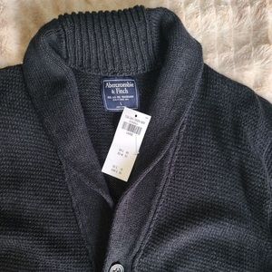 Abercrombie & Fitch cardigan sweater men’s large dark navy blue NWT